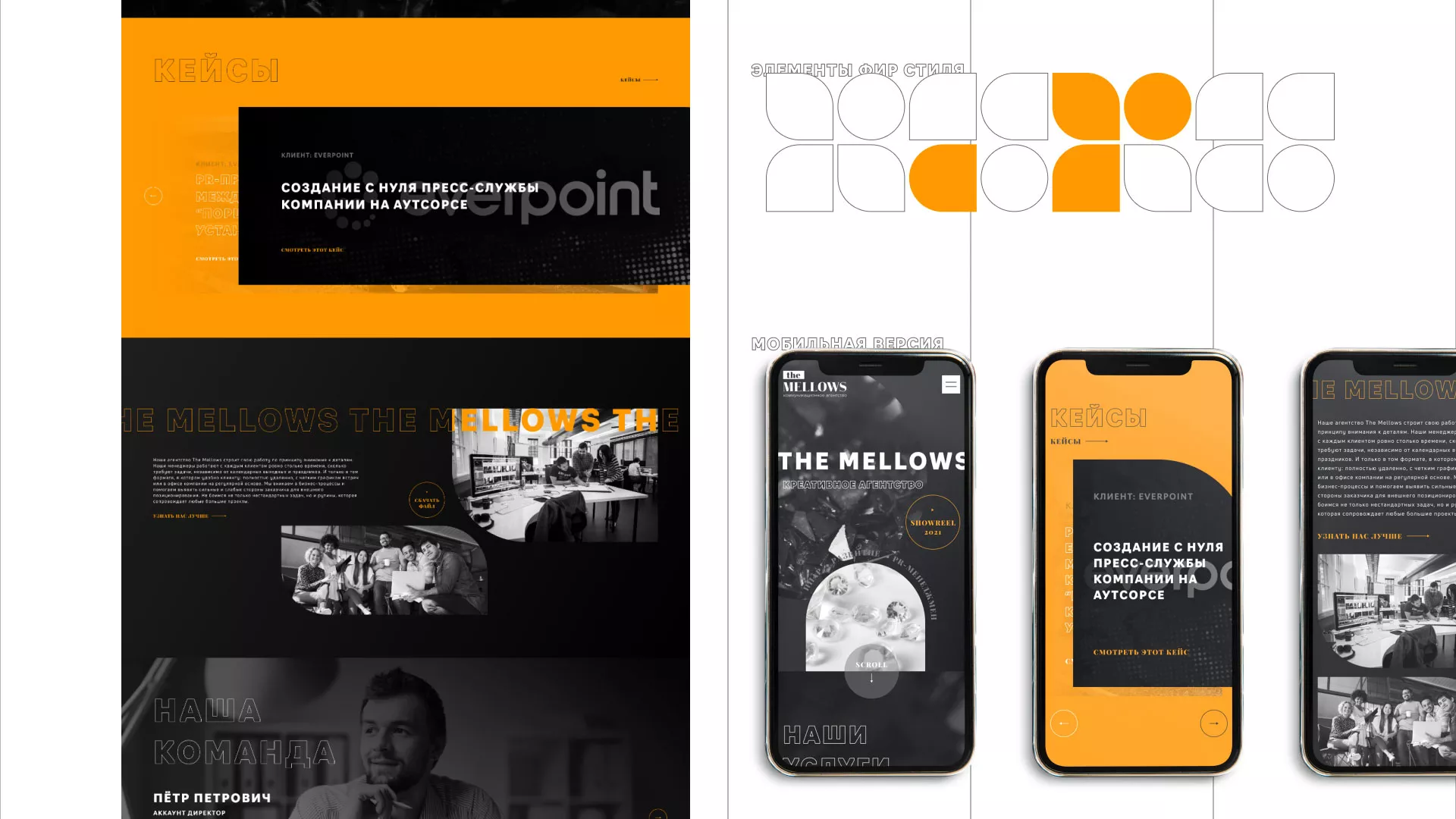Разработка сайта креативного агентства «The Mellows» в Таштаголе